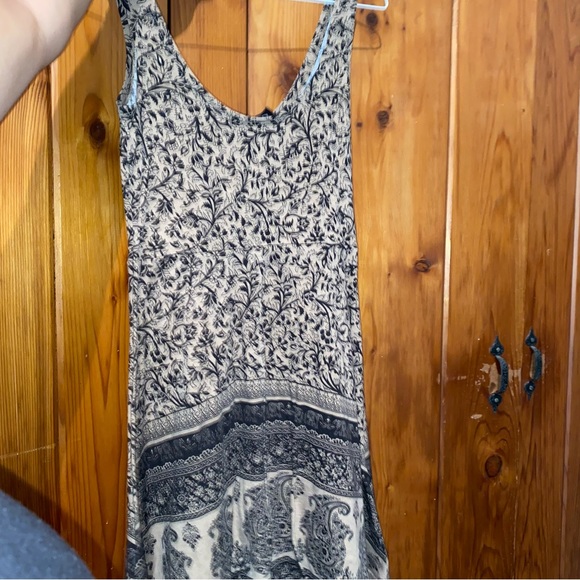 Angie Simple Stretchy Basic A Shape Dress Peplum Intricate Pattern Small - Picture 6 of 8